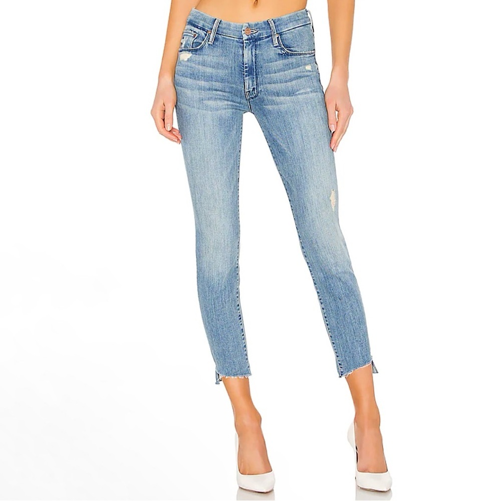 Mother The Looker Ankle Step Fray Mid Rise Skinny Jean Where There’s Smoke 26
